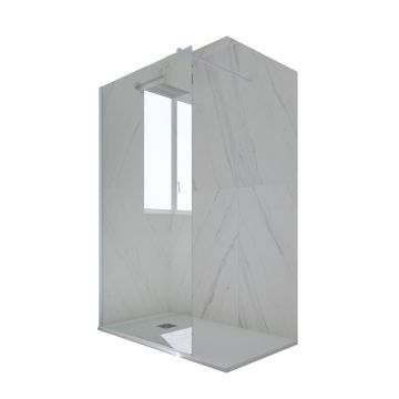 Mampara de ducha Pared Walk in de PVC Azul Vintage H 200 Vidrio Transparente mod. Kolors