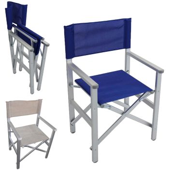 Silla de director plegable de aluminio y tela varios colores disponibles mod. Siena