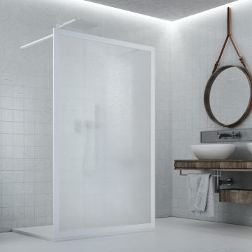 Mampara de ducha Pared Walk In Free de Acrílico color Blanco H 190 cm mod. Beatrix Central