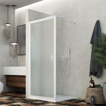 Mampara de ducha Pared Walk In de Acrílico color Blanco H 190 cm mod. Beatrix Perfil