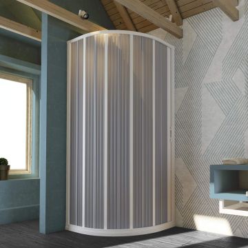Cabina de ducha en PVC mod. Flex Semicircular Apertura Lateral