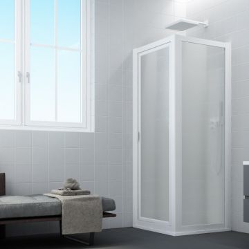 Mampara de Ducha de Acrílico color Blanco H 190 cm mod. Sigma Duo