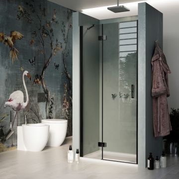 Puerta de Ducha mod. Flip Black Hoja + Perfil