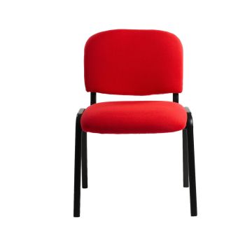 6 Sillas Rellenas Apilables de Tejido Rojo - Oficina Reunión Sala de Espera