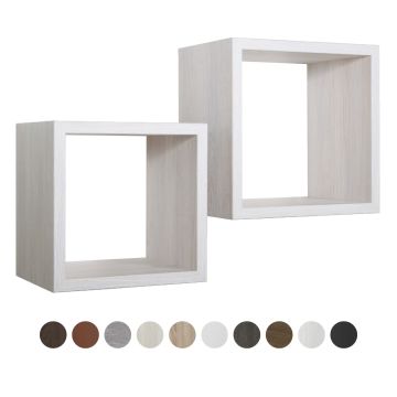 Estantes cúbicos de pared Conjunto de 2 pc de elección mod. Q-bis Maxi