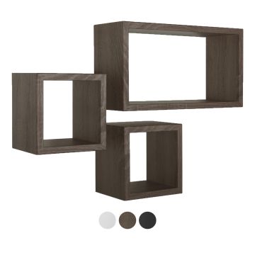 Estantes cúbicos rectangulares de pared Conjunto de 3 pc de elección mod. Tribù