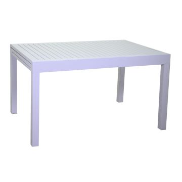 Mesa extensible Blanco 135/270x90 cm h 75 cm en Aluminio mod. Cleveland