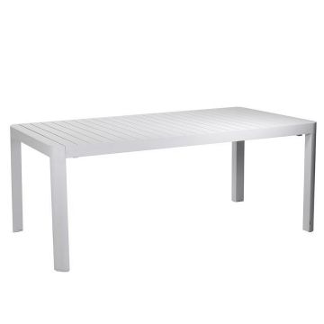 Mesa extensible Blanco 180/240x100 cm h 75 cm en Aluminio mod. Cleveland