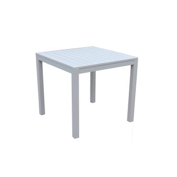 Mesa comedor Blanco 70x70 cm h 75 cm en Aluminio mod. Sullivan