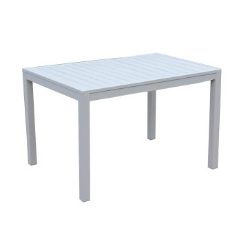 Mesa comedor Blanco 70x53 cm h 75 cm en Aluminio mod. Sullivan